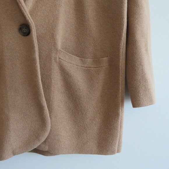 J. CREW Cecile Relaxed Knit Sweater Blazer One-Button in Camel Preppy Size XXS - Picture 6 of 14